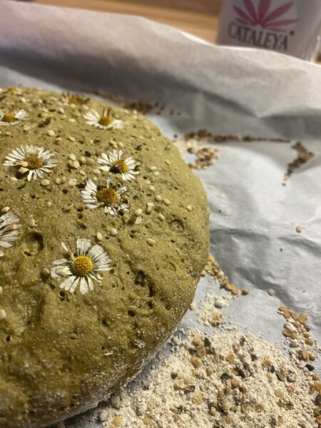 Bärlauchbrot, Gänseblümchen, Natur, bio, vegan, backen, Rezept